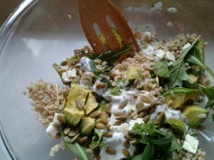 Barley Avocado Arugula Salad